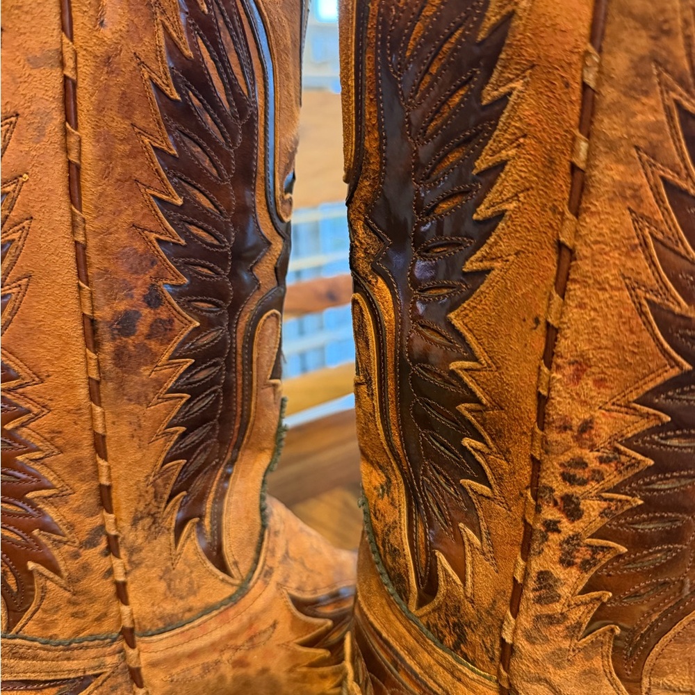 Old Gringo Eagle Inlay Cowboy Boots brown/black. 8.5B - Picture 11 of 11
